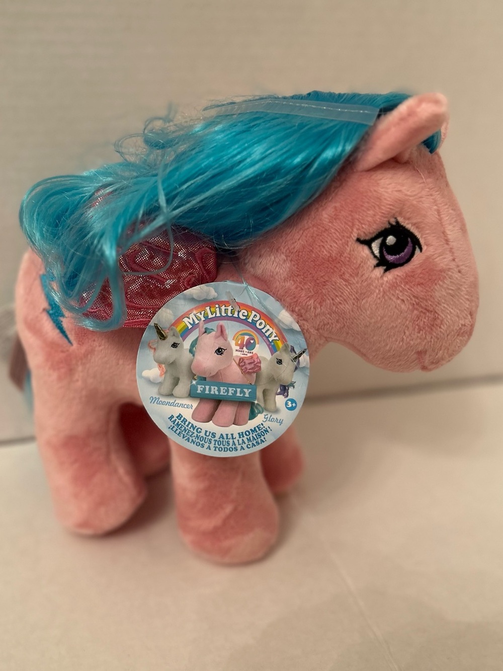 Hasbro Pink Plush Pony with Blue Mane Accent